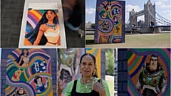 Artist Lakwena Maciver Unveils Giant LEGO Disney Mural in London.