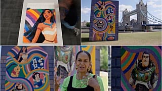 Artist Lakwena Maciver Unveils Giant LEGO Disney Mural in London.