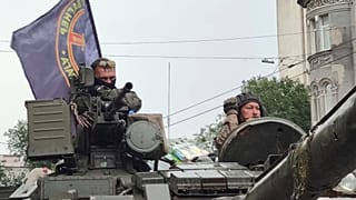 Des soldats du groupe Wagner, à Rostov-sur-le-Don en Russie, 24 juin 2023.