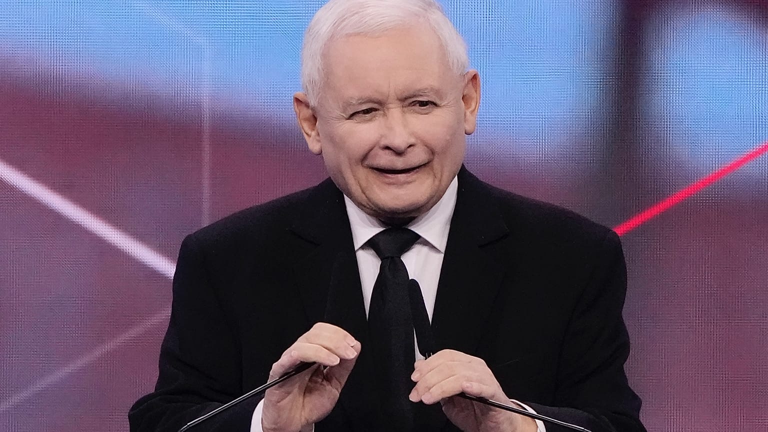 Jarosław Kaczyński a Jog és Igazságosság kongresszusán, Varsóban, 2014 májusában