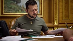 Zelensky durante la telefonata con Biden. (25.6.2023)