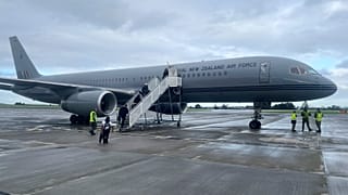 Betty, the 30-year-old New Zealand Air Force plane at Auckland Airport.