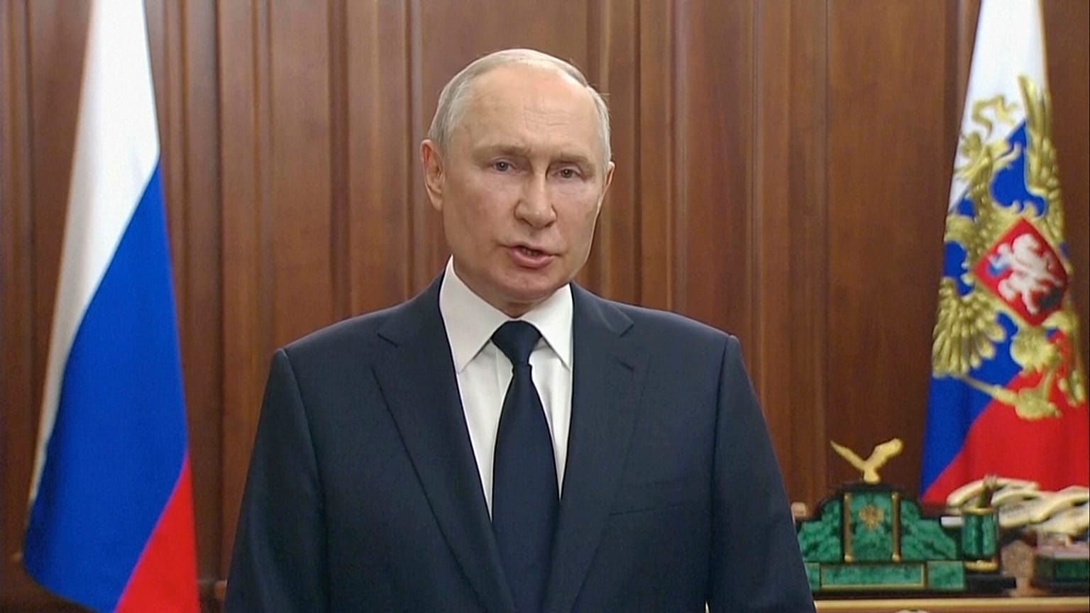 Rusya Devlet Başkanı Vladimir Putin, Wagner isyanının etkisiz hale getirilmesinin ardından TV konuşması yaptı