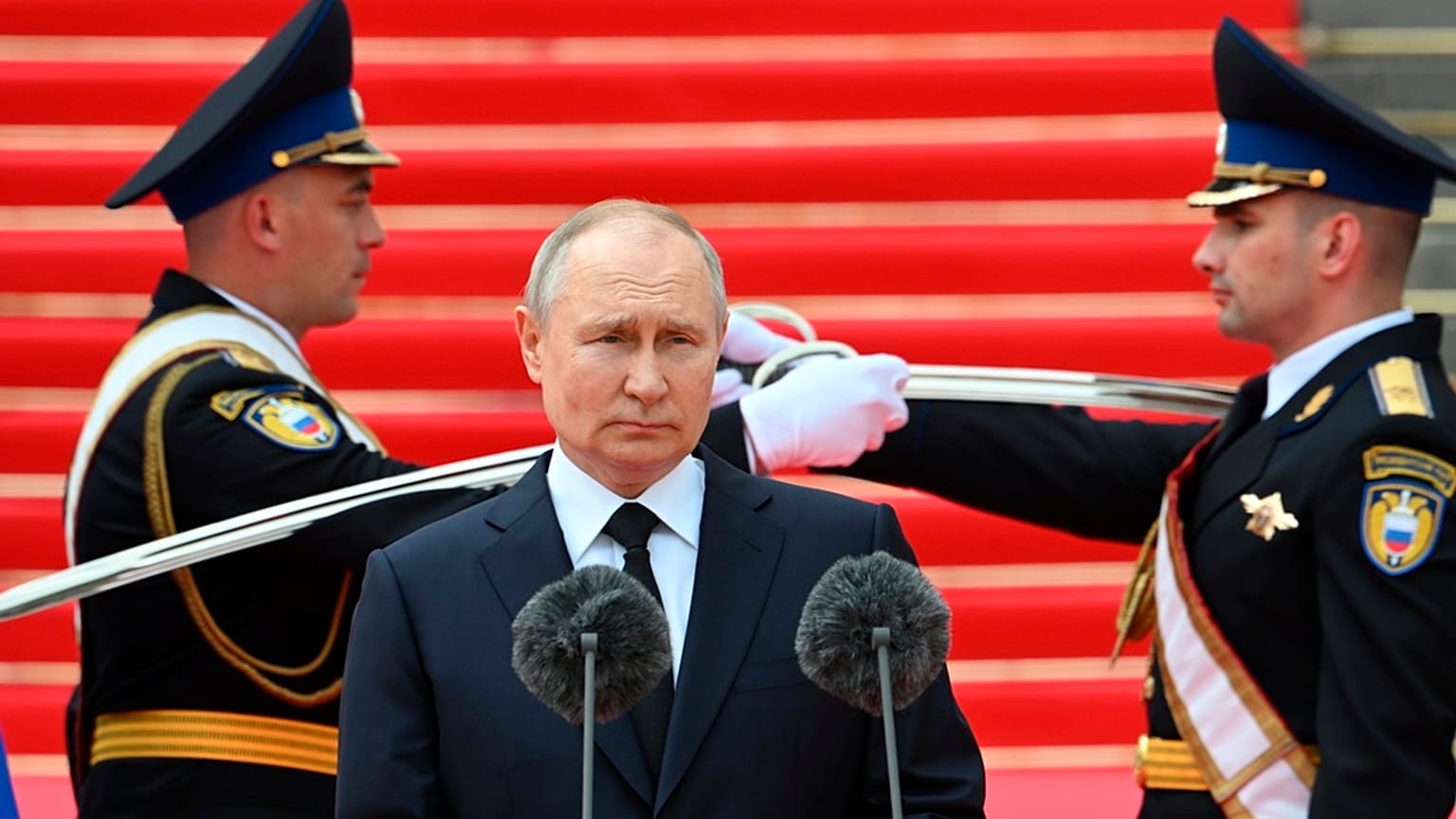 Vlagyimir Putyin beszédet mond Moszkvában, 2023. június 27-én