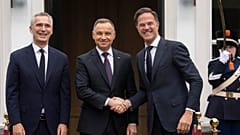 Stoltenberg, Duda e Rutte. (L'Aja, 27.6.2023)