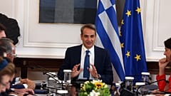 Ο πρωθυπουργός Κυριάκος Μητσοτάκης  προεδρεύει στην πρώτη συνεδρίαση του νέου υπουργικού συμβουλίου στο Μέγαρο Μαξίμου
