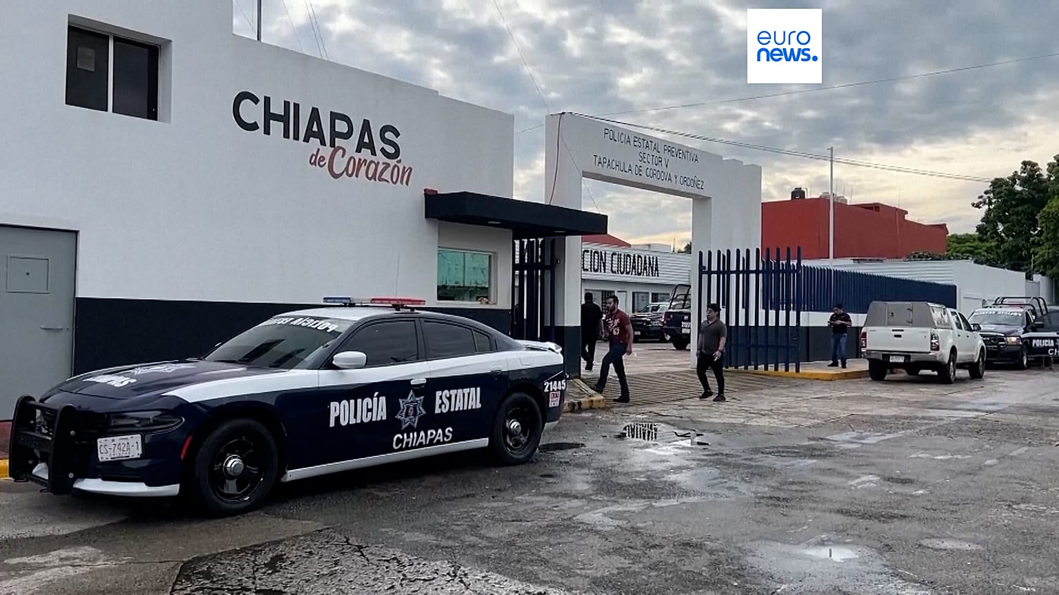 Entrada de una comisaría de Chiapas. 