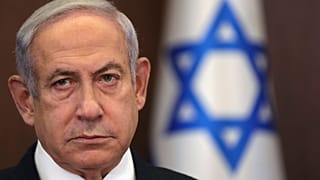 Israeli Prime Minister Benjamin Netanyahu attends the weekly cabinet meeting in the prime minister's office in Jerusalem, Sunday, June 25, 2023.