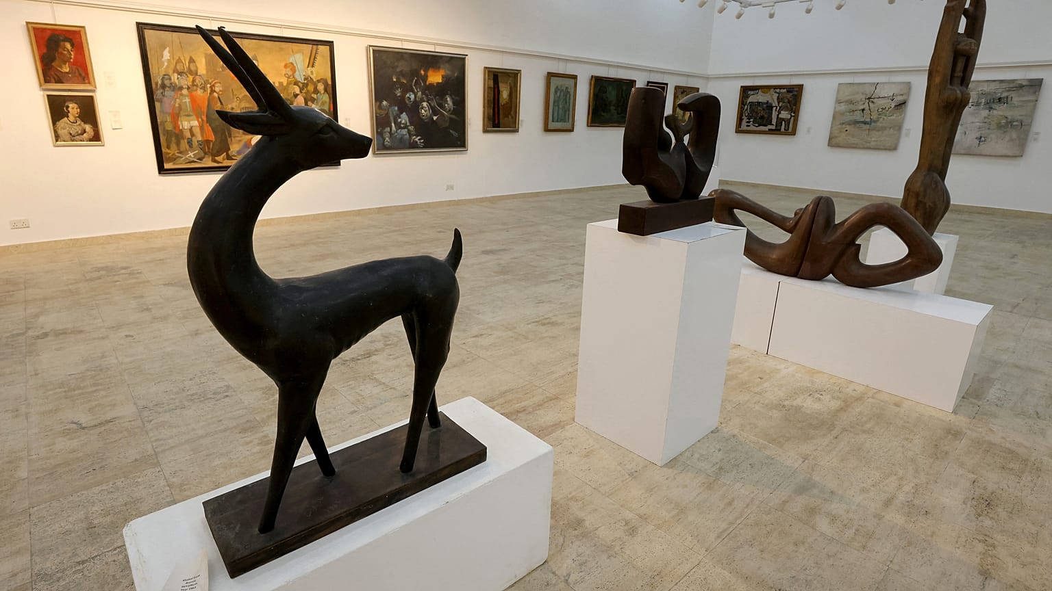 A sculpture of a gazelle by Iraq's Khaled Izzat at the Museum of Modern Art in Baghdad.