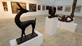 A sculpture of a gazelle by Iraq's Khaled Izzat at the Museum of Modern Art in Baghdad.