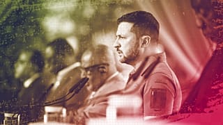 Ukrainian President Volodymyr Zelenskyy attends a meeting with delegation of African leaders in Kyiv, 16 June 2023