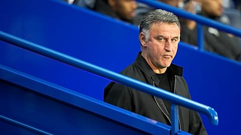 FILE - Paris Saint-Germain coach Christophe Galtier