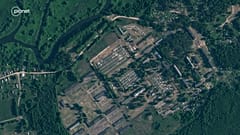 Спутниковое фото предполагаемого полевого лагеря ЧВК "Вагнер" в Беларуси, палаток в нём на 8 тысяч человек.