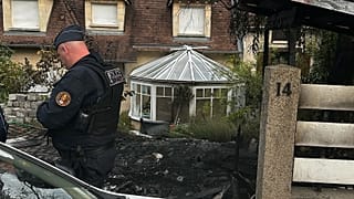 The home of the mayor of L'Haÿ-les-Roses after a vehicle was rammed into it.