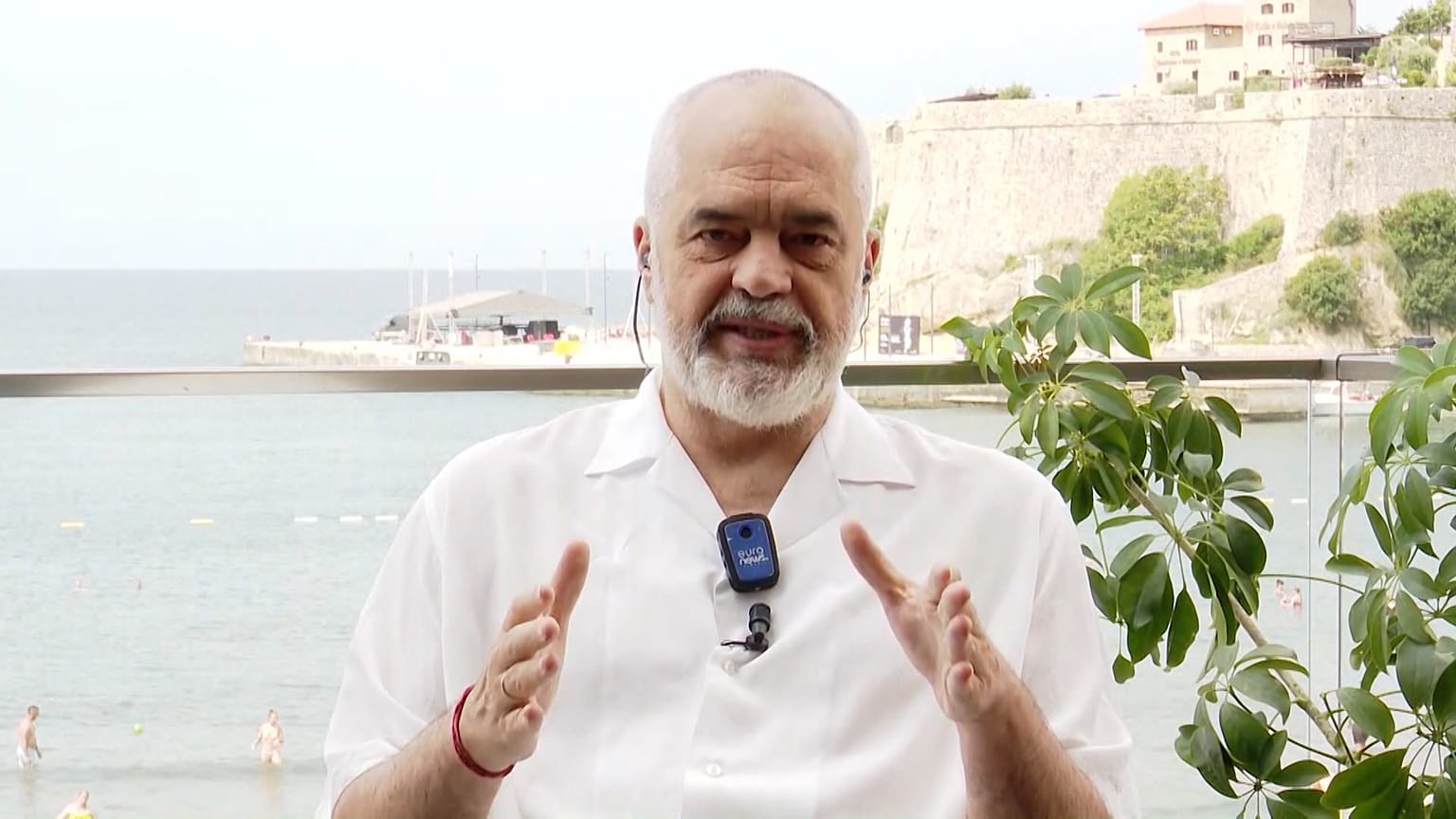 El primer ministro de Albania, Edi Rama, en una entrevista exclusiva con Euronews Albania