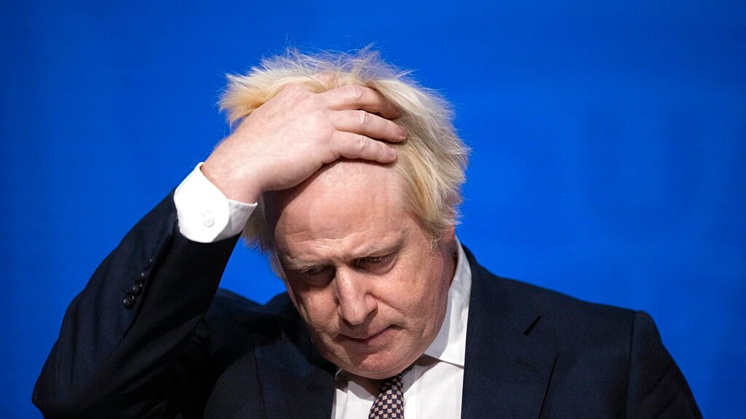 Britain's Prime Minister Boris Johnson speaks during a press conference in London, Saturday Nov. 27, 2021.