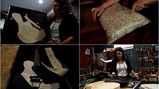 Rachel Rosenkrantz, a sustainability-minded guitar-maker has integrated mycelium and other biomaterials to create more environmentally friendly, plastic-free instruments.
