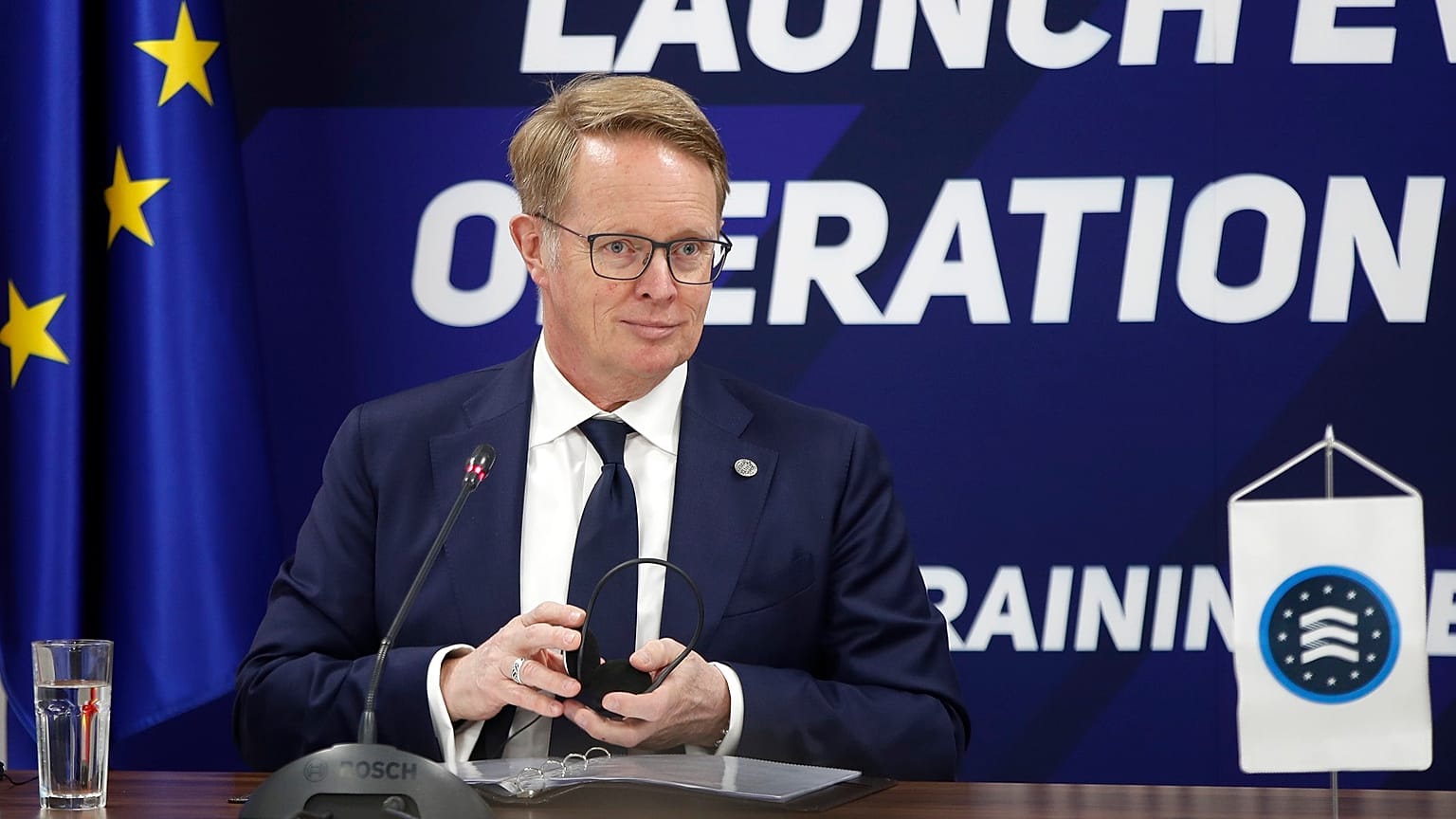Frontex's Executive Director Hans Leijtens in North Macedonia, April 2023