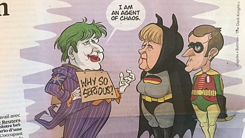 On this day, exactly one year ago, Boris Johnson announced his resignation (Picture: Cartoon of Boris Johnson on front page of French newspaper L’Opinion)