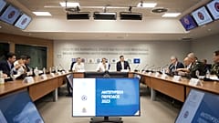 Ο Κυριάκος Μητσοτάκης στο υπουργείο Κλιματικής Κρίσης και Πολιτικής Προστασίας