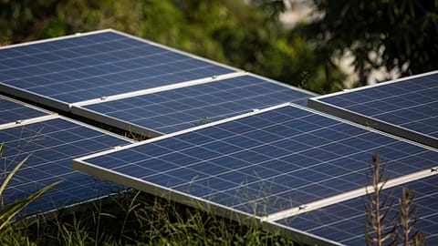 Solar panels are seen on the roof of the Babilonia Rio Hostel, one of the first places to use solar energy in the favela in Rio de Janeiro, Brazil.