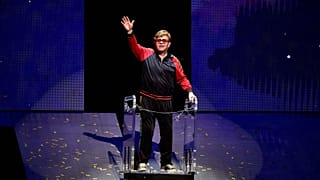 Elton John performs at the final leg of his 'Farewell Yellow Brick Road' tour in Stockholm, Saturday, July 8, 2023.