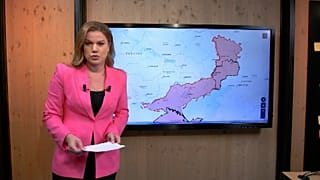 Sacha Vakulina y el mapa sobre la situación en la guerra en Ucrania