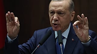الرئيس التركي رجب طيب إردوغان  خلال مؤتمر صحفي في أنقرة، تركيا. 