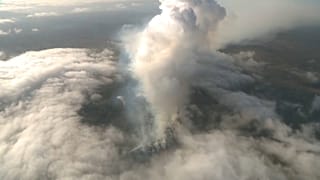 Smoke from a volcano in Iceland