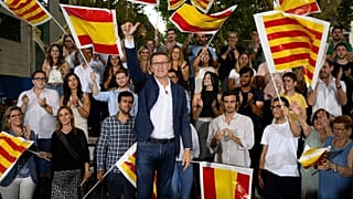 Der PP-Vorsitzende Alberto Nunez Feijo bei einem Wahlkampfauftritt in Barcelona