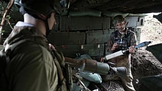 Soldados ucranianos na região de Donetsk