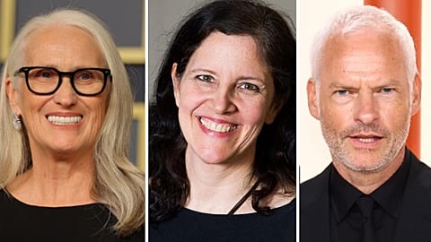 From left to right: Jane Campion, Laura Poitras and Martin McDonagh join Damien Chazelle on the jury of the 80th Venice Film Festival 