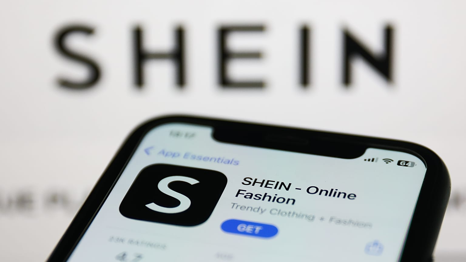 The Shein app, pictured here, is a hugely popular part of the brand