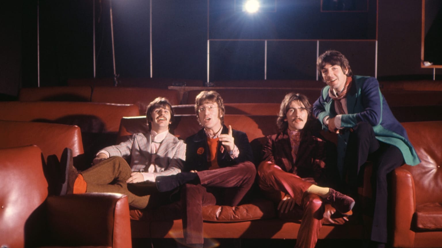 The Beatles in a shot from 'A Mod Odyssey', a film about the making of 'Yellow Submarine', 1967