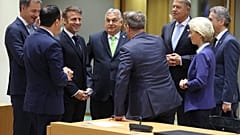 Orbán Viktor miniszterelnök uniós vezetők társaságában, Brüsszel, 2023. június 30.
