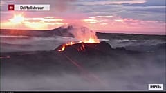 La erupción de un volcán en Islandia comenzó el lunes en un valle deshabitado cerca de la montaña Litli-Hrútur