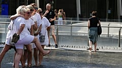 Lidiando con el calor en Italia.