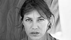 Actress Jane Birkin poses at the French seaside resort Deauville in 1985 