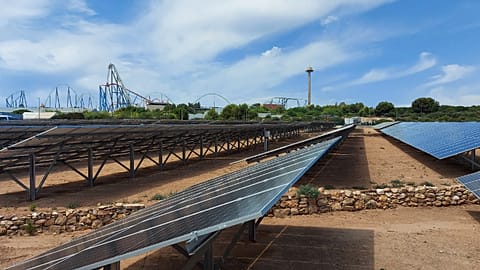 The PortAventura attraction park in Spain has invested in solar panels to power the rides.