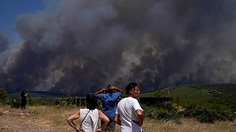 Verzweifelte Menschen in Pournari bei Athen