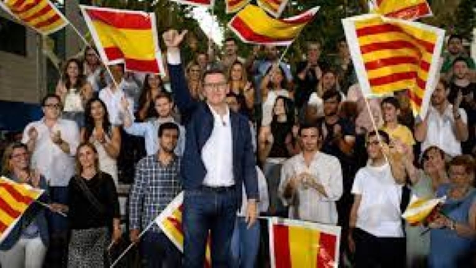 El líder del Partido Popular en un mítin de campaña