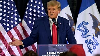 Former President Donald Trump speaks to campaign volunteers at the Elks Lodge, Tuesday, July 18, 2023, in Cedar Rapids, Iowa.
