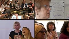 Profesores ucranianos en una escuela.