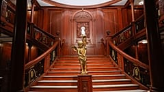 A replica of the Grand Staircase of the first class section of the Titanic liner.