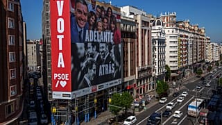 A spanyolországi előrehozott választások egyik kampányhirdetése Madridban