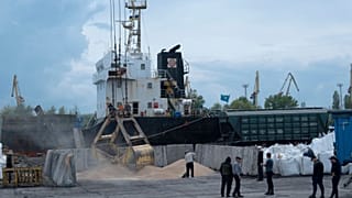  a grain port in Izmail, Ukraine