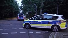 Almanya'nın Berlin kentinin güney banliyölerinden Kleinmachnow yakınlarında tehlikeli vahşi hayvanı (dişi aslan) arama operasyonu sırasında devriye gezen polis