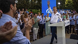 Der Kandidat der konservativen Volkspartei, Alberto Núñez Feijoo, im Wahlkampf