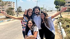  باتريك زكي مع اسرته بعد الافراج عنه، 20 يوليو 2023 .