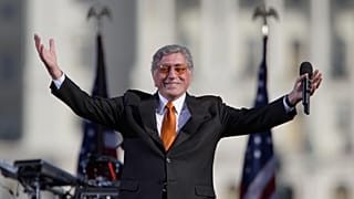 Tony Bennett performs at comedians Jon Stewart's and Stephen Colbert's Washington Rally to Restore Sanity and/or Fear, October 2010